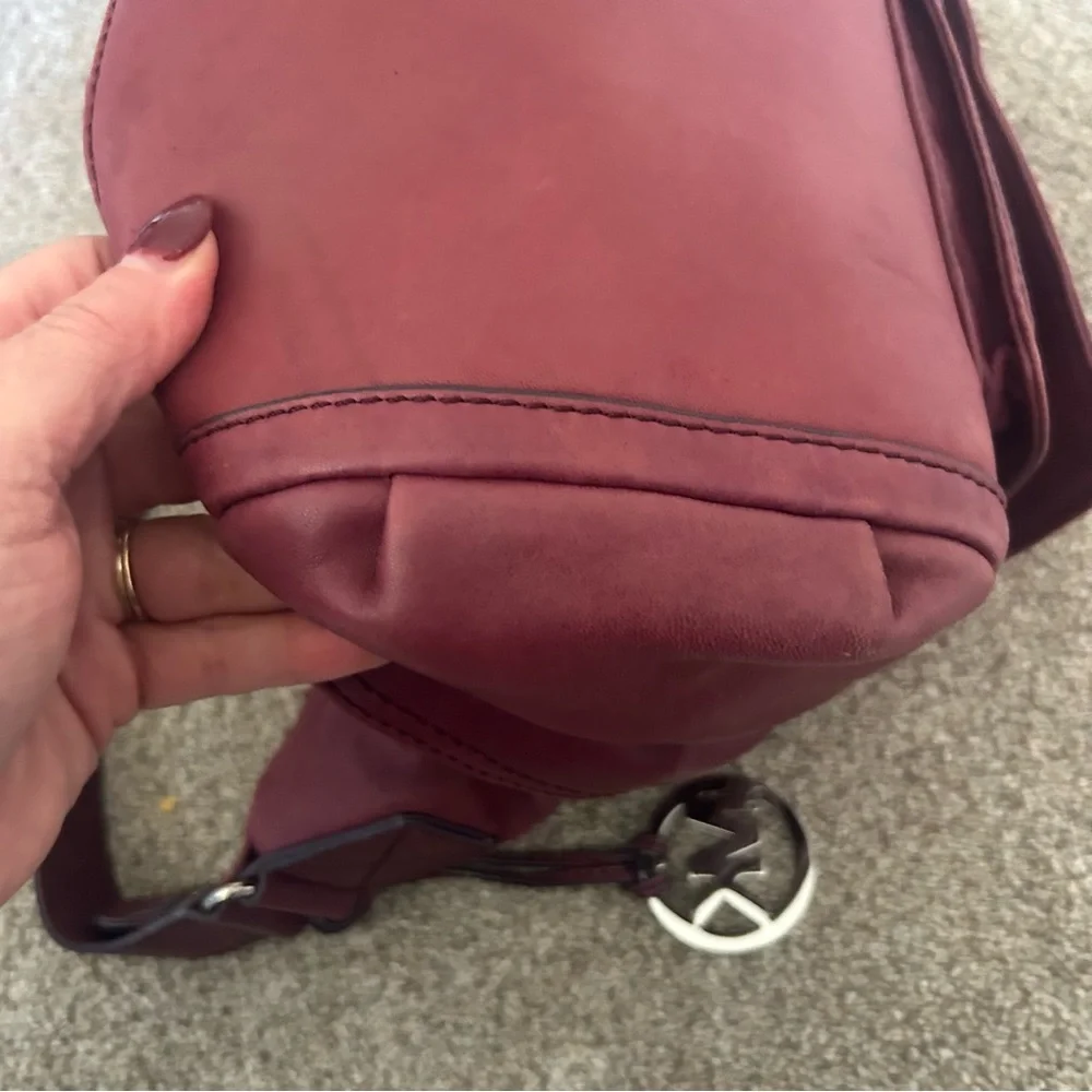 Michael Kors oxblood leather handbag 90’s Y2K